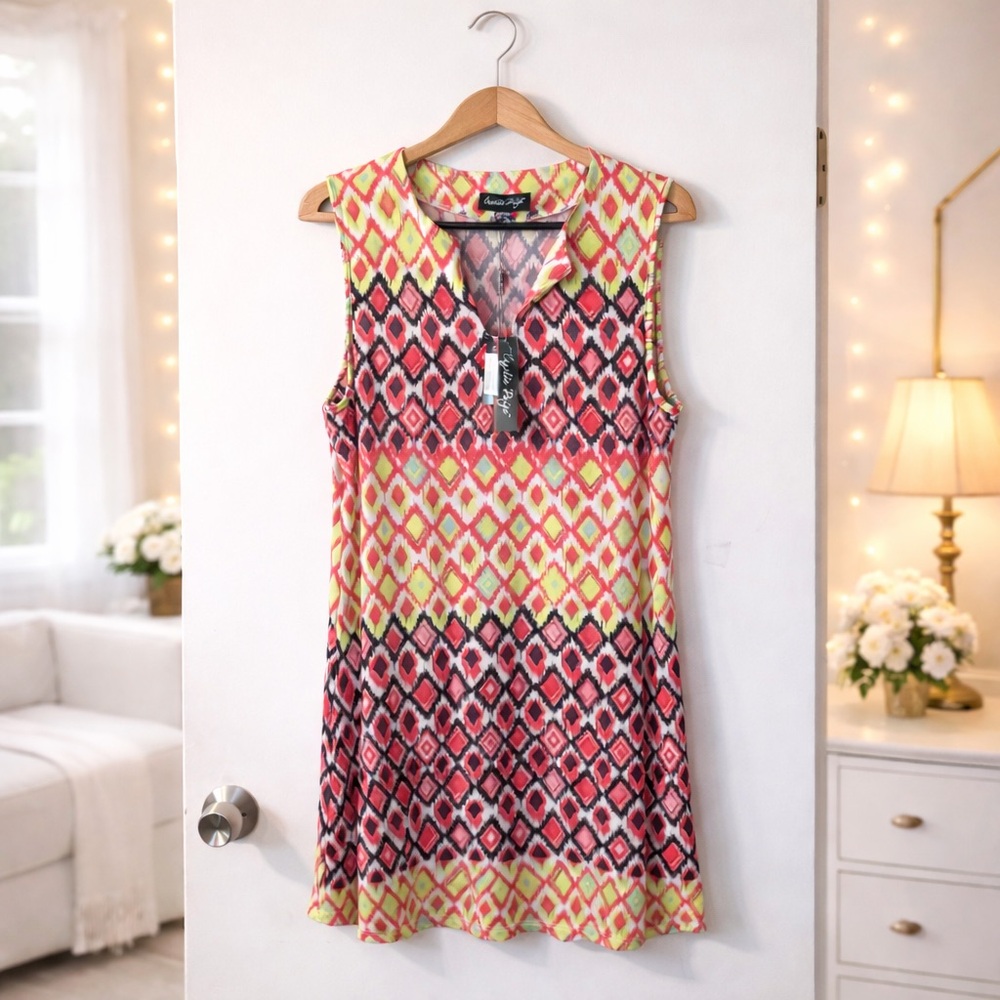 🏷️ Charlie Paige Beach Dress Coverup Sleeveless Resort Tunic Size L/XL